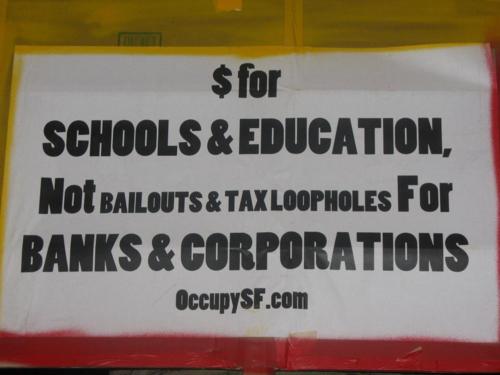 $ for EDUCATION! NOT corporate and bank bailouts &amp; tax loopholes! This is why WE OCCUPY!   Join us!
#OccupyStudentDebt  http://OccupyStudentDebt.com