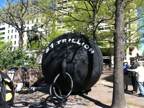 Look what we delivered to Sallie Mae and Dept of Edu.  Thank you Backbone Campaign for organizing this!!!
Coverage from CBS&#8212;-&#187;&gt;http://dupontcircle.wusa9.com/photo-gallery/people/100858-photos-protesters-march-sallie-mae-attached-massive-ball-and-chain-symbolize-student-debt?page=38